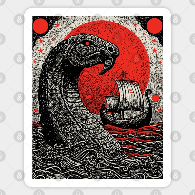 Norse Mythology - Jörmungandr the World Serpent Sticker by TuncGK
